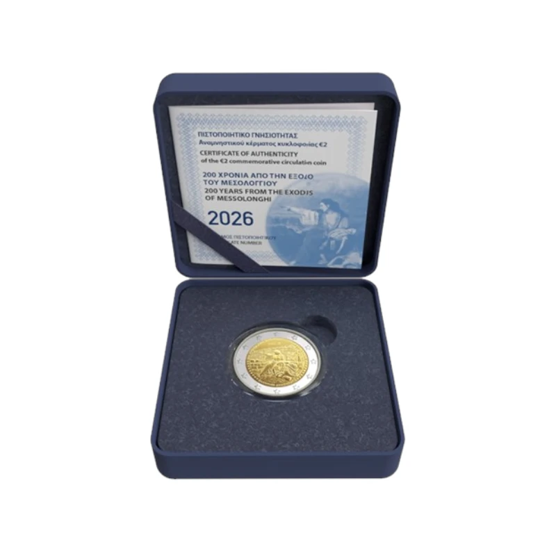 [PRE]Grécia 2026 – Êxodo de Messolonghi – 2€ Proof