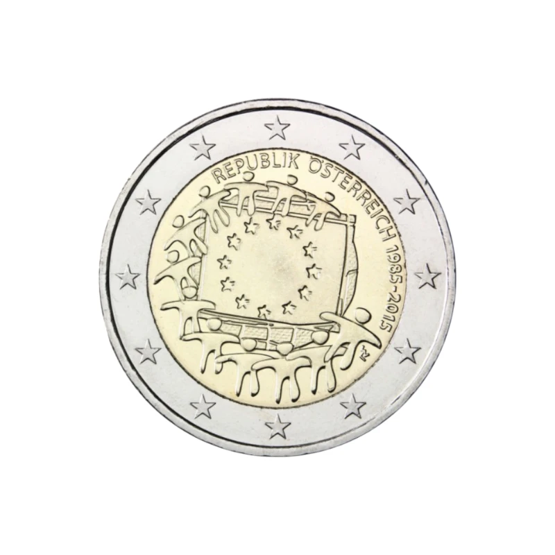 Áustria 2015 – Bandeira EU 2€ UNC